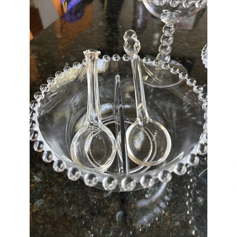 Vintage 1940's Imperial Glass Ohio Candlewick Glass Table/Serving/Candy Set 12 P